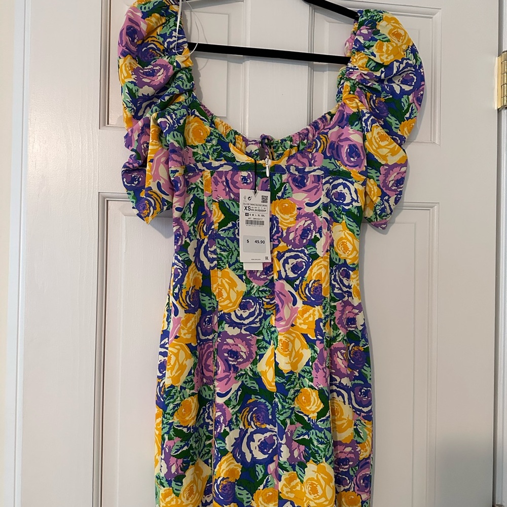 Zara Printed Corset Style Dress - Picture 4 of 6